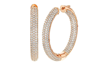 Micro Pave Iced Out Hoop Earrings